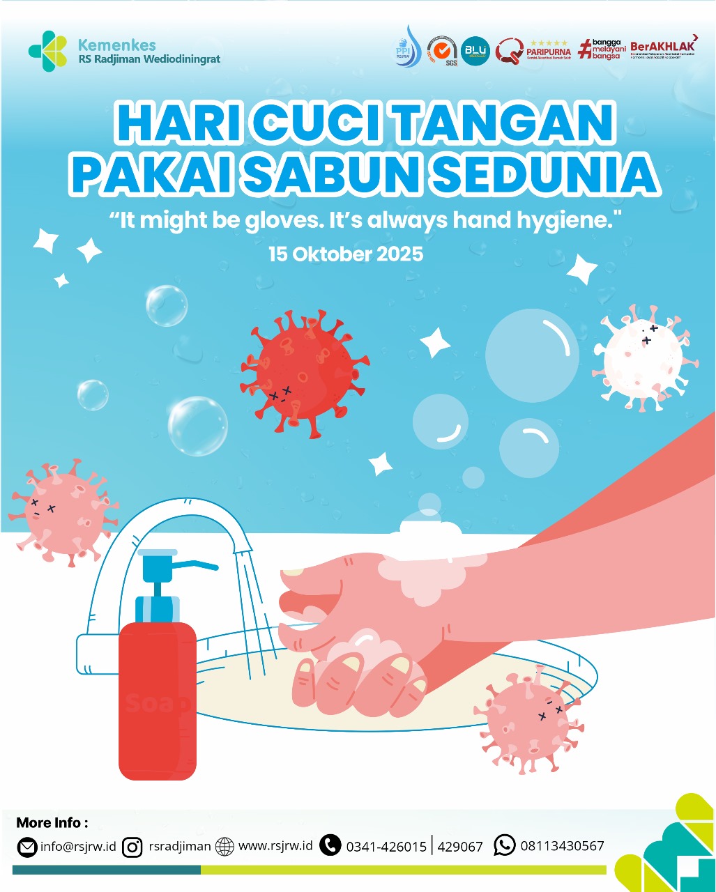 SELAMAT MEMPERINGATI HARI CUCI TANGAN PAKAI SABUN SEDUNIA